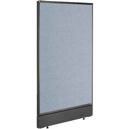 Interion By Global Industrial Interion Non-Electric Office Partition Panel with Raceway, 24-1/4inW x 46inH, Blue 277660NBL